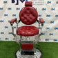 Vintage red and silver barber chair