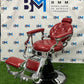 Vintage red and silver barber chair