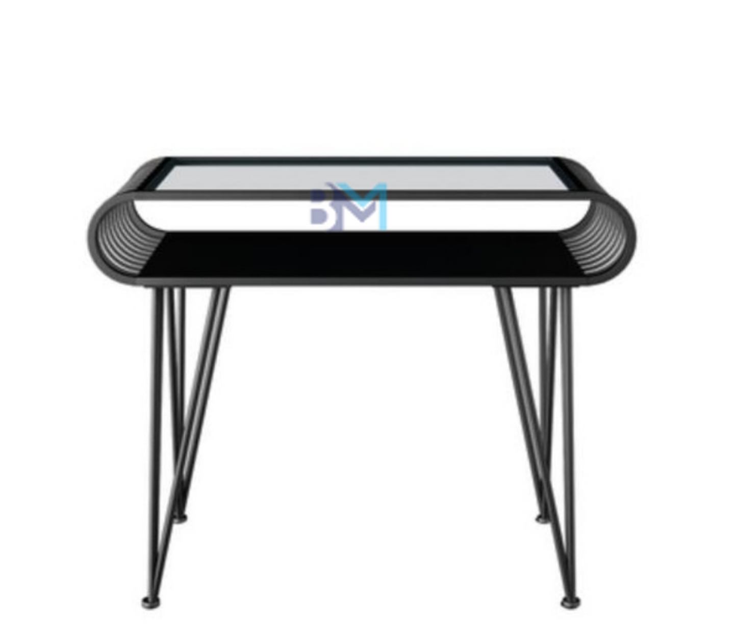 Single manicure table in black metal and glass